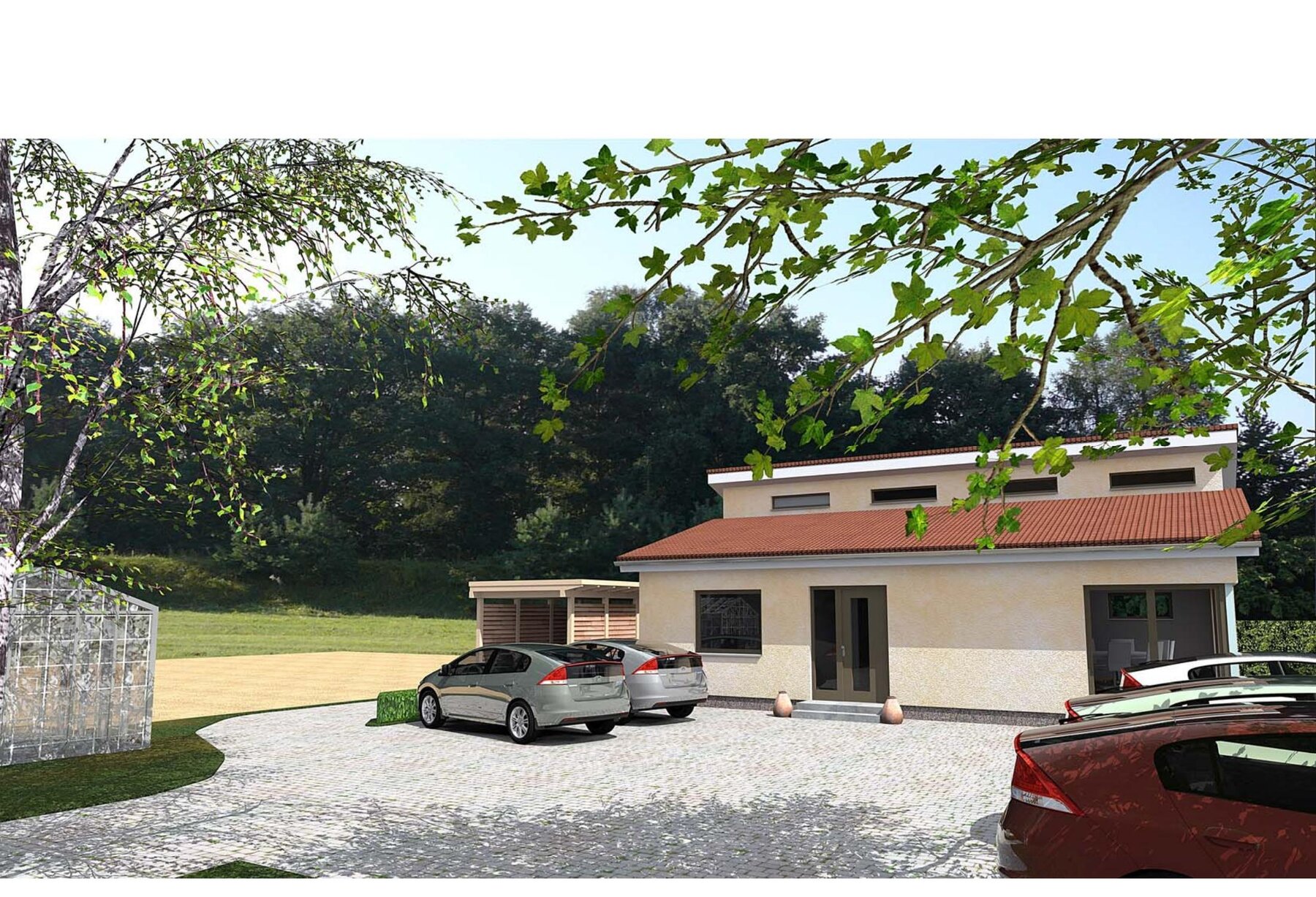 Architektur-Rendering der Hofansicht – Entwurf 2015